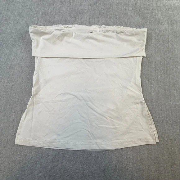 Princess Polly Cream Strapless Tube Top Fold Over Neckline Side Slits US 6 - Picture 2 of 5